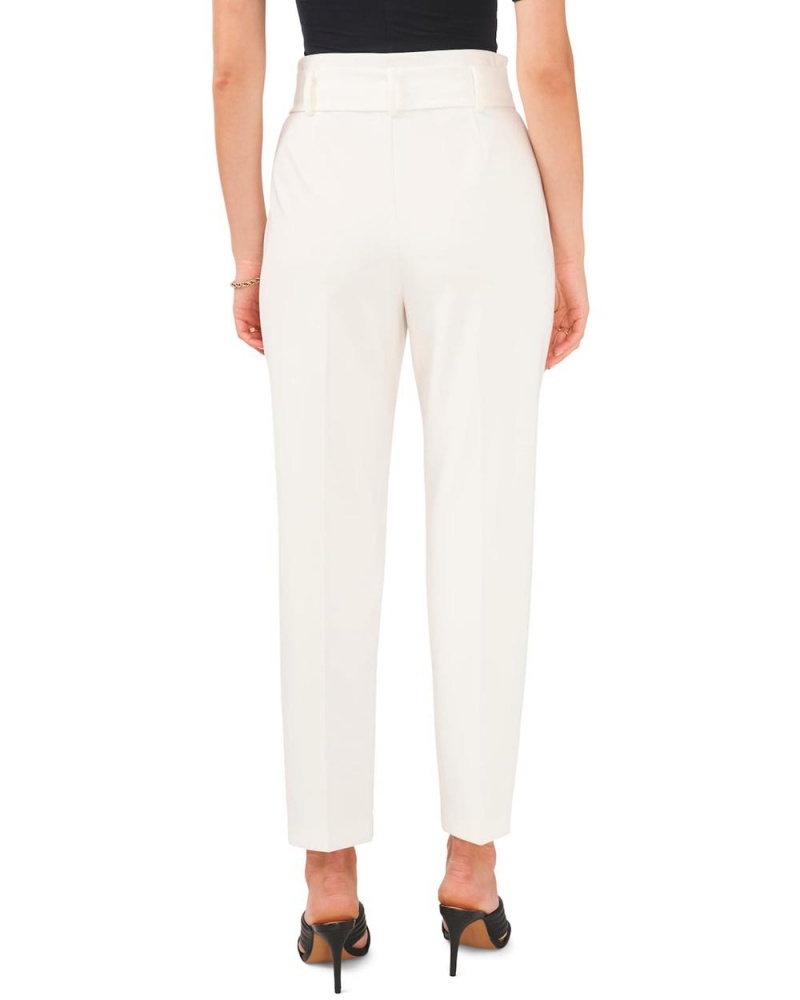 Pantalon Vince Camuto Belted Plisado-Front Mujer Blancas | 459-HMSLYJ