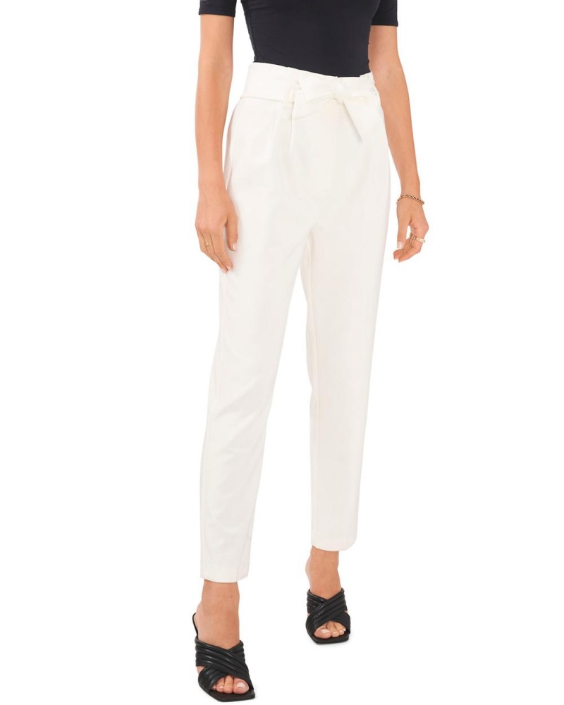 Pantalon Vince Camuto Belted Plisado-Front Mujer Blancas | 459-HMSLYJ