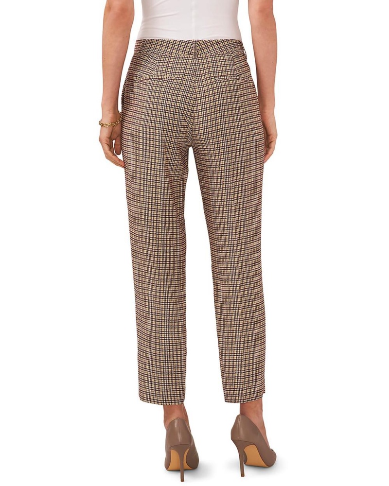 Pantalon Vince Camuto Plaid Cropped Directo-Leg Mujer Marrones | 650-UFQGPI