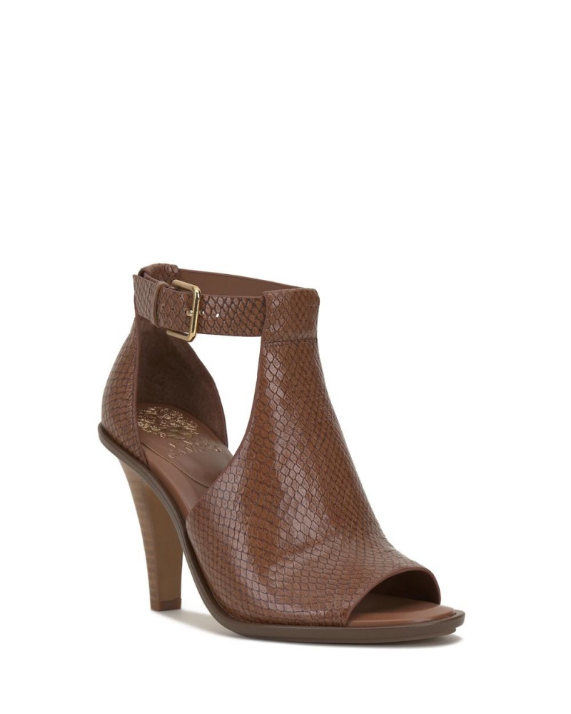 Sandalias Vince Camuto Frasper Peep Toe Shootie Mujer Marrones | 563-JPQMDI