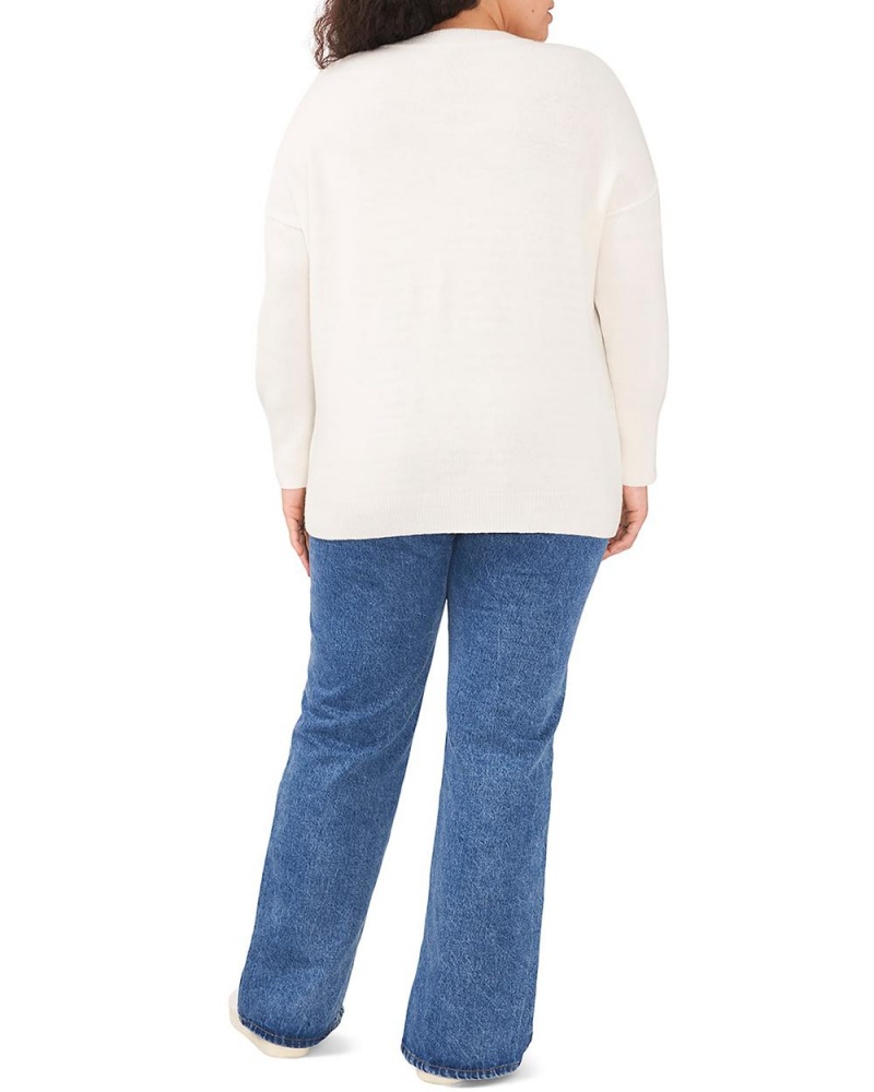 Suéter Vince Camuto Seamed Crewneck (Plus Size) Mujer Blancas | 583-JVMBOF