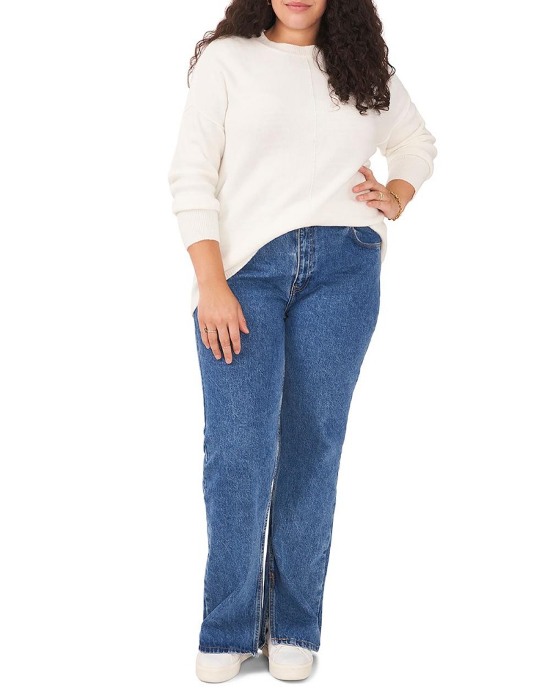 Suéter Vince Camuto Seamed Crewneck (Plus Size) Mujer Blancas | 583-JVMBOF