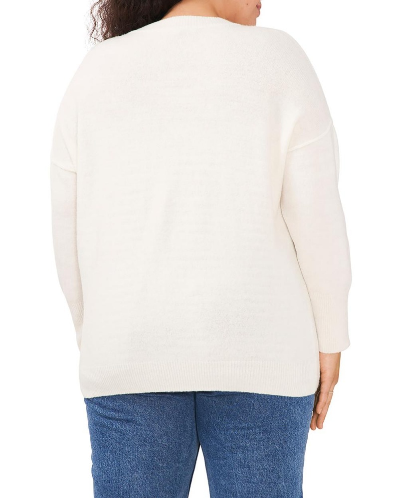 Suéter Vince Camuto Seamed Crewneck (Plus Size) Mujer Blancas | 583-JVMBOF