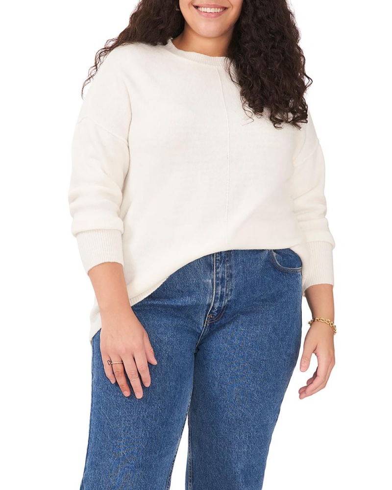 Suéter Vince Camuto Seamed Crewneck (Plus Size) Mujer Blancas | 583-JVMBOF