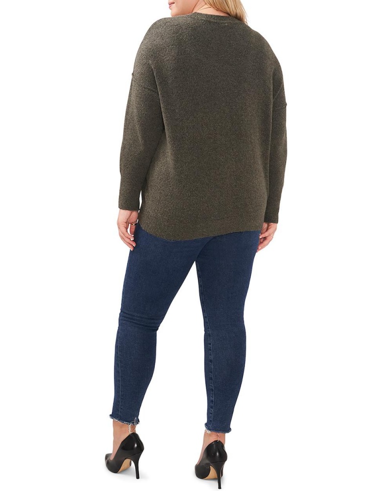 Suéter Vince Camuto Seamed Crewneck (Plus Size) Mujer Gris | 154-EAMYRS