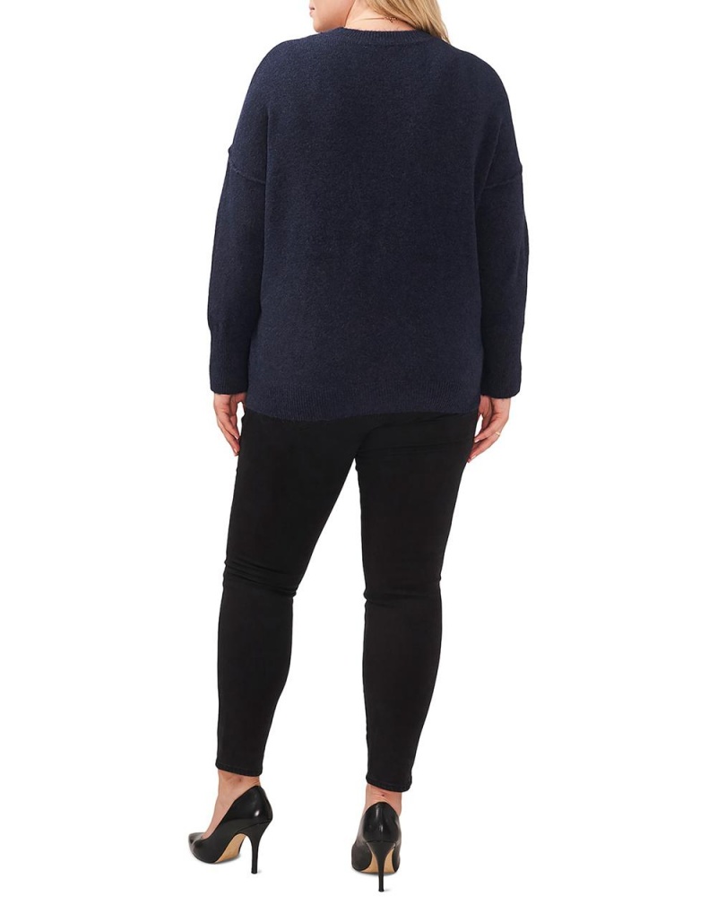 Suéter Vince Camuto Seamed Crewneck (Plus Size) Mujer Azules | 735-SAQNJR