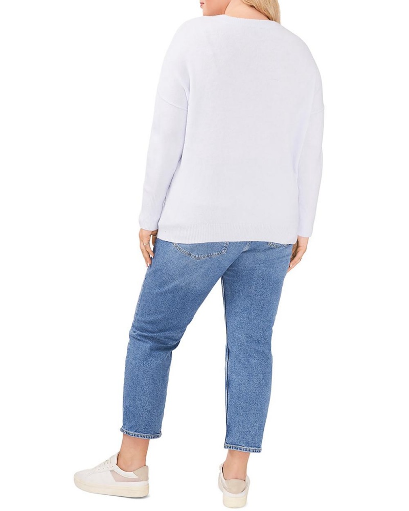 Suéter Vince Camuto Seamed Crewneck (Plus Size) Mujer Blancas | 487-AKMUTQ