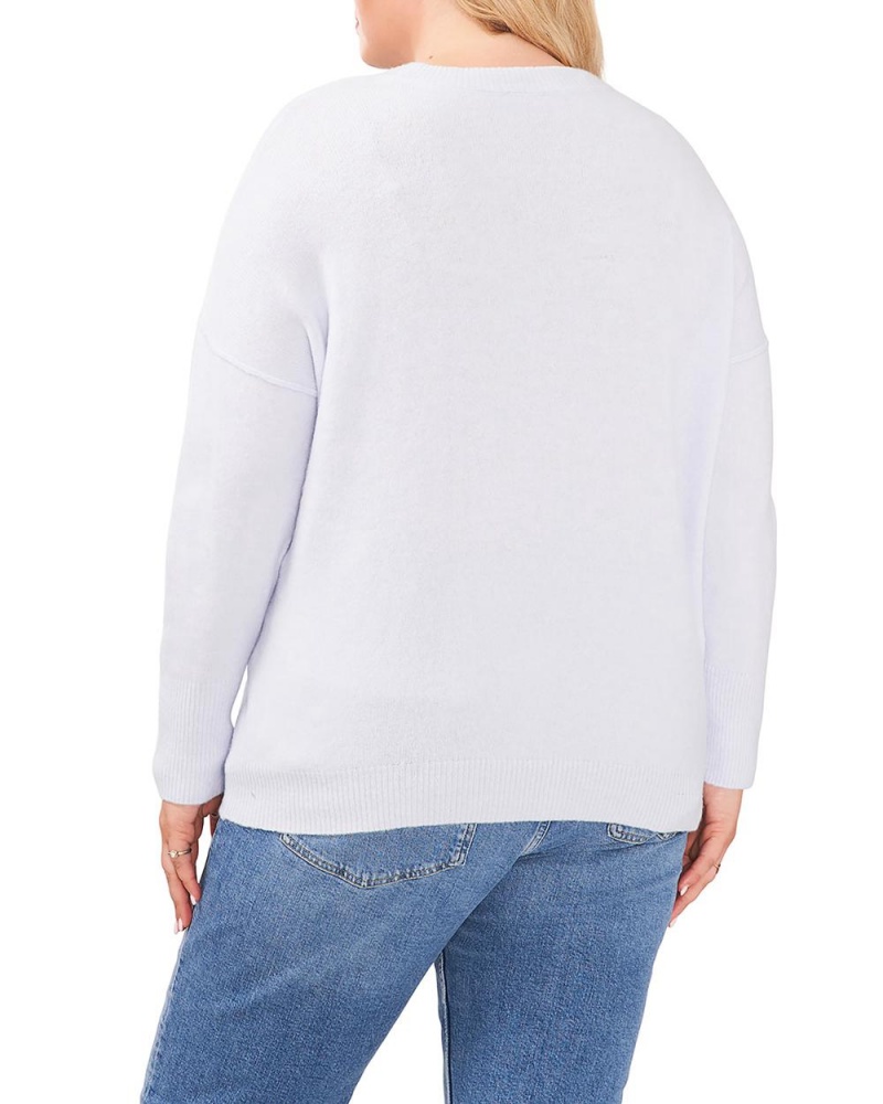 Suéter Vince Camuto Seamed Crewneck (Plus Size) Mujer Blancas | 487-AKMUTQ