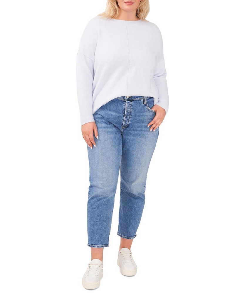 Suéter Vince Camuto Seamed Crewneck (Plus Size) Mujer Blancas | 487-AKMUTQ