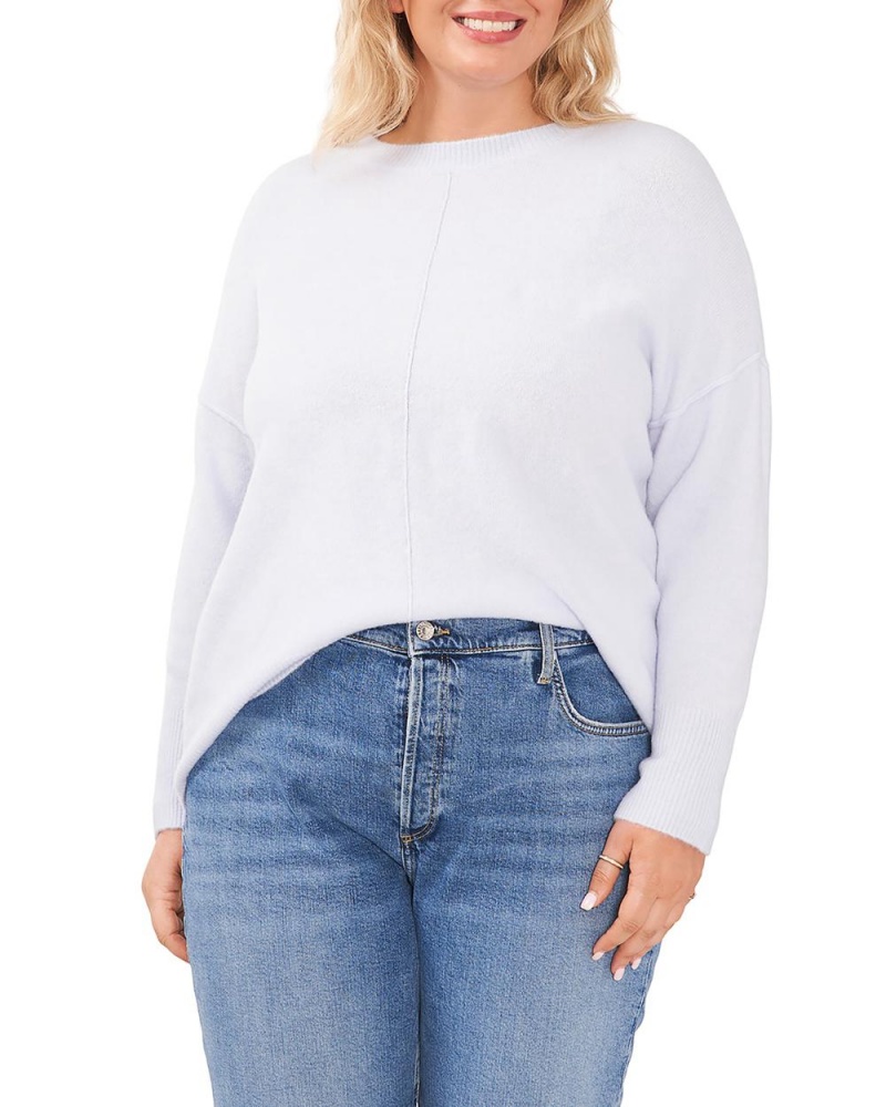 Suéter Vince Camuto Seamed Crewneck (Plus Size) Mujer Blancas | 487-AKMUTQ