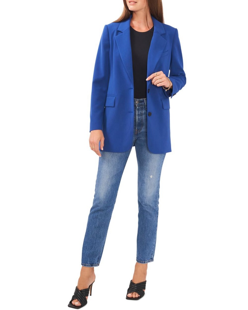 Tops Vince Camuto Embroidered-Sleeve Tie-Detail Mujer Azules | 780-GVIJDE