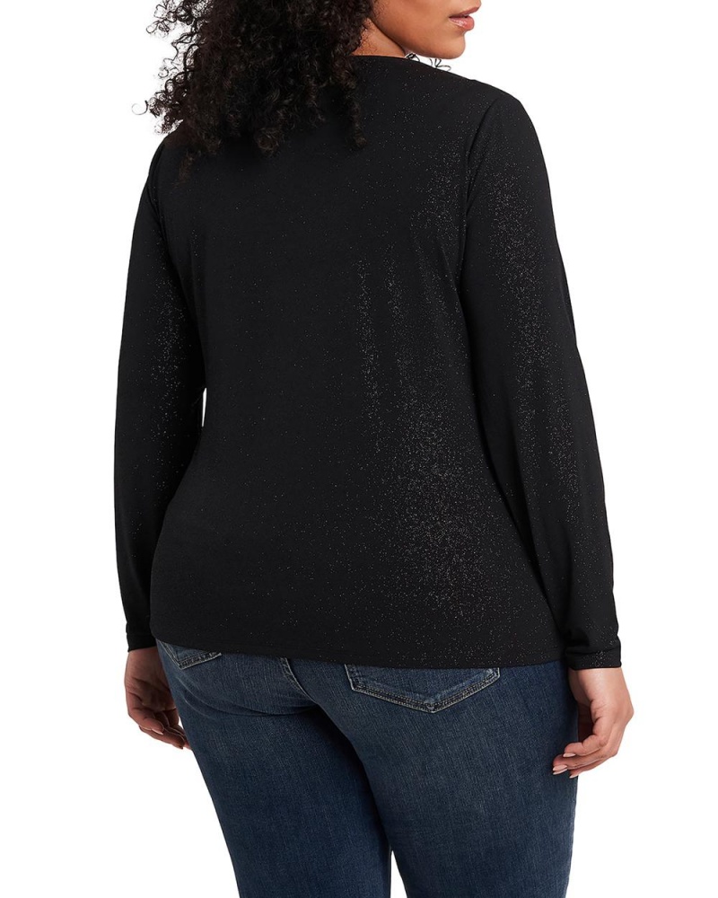 Tops Vince Camuto Ruched Cutout Jersey (Plus Size) Mujer Negras | 917-AEXKMU