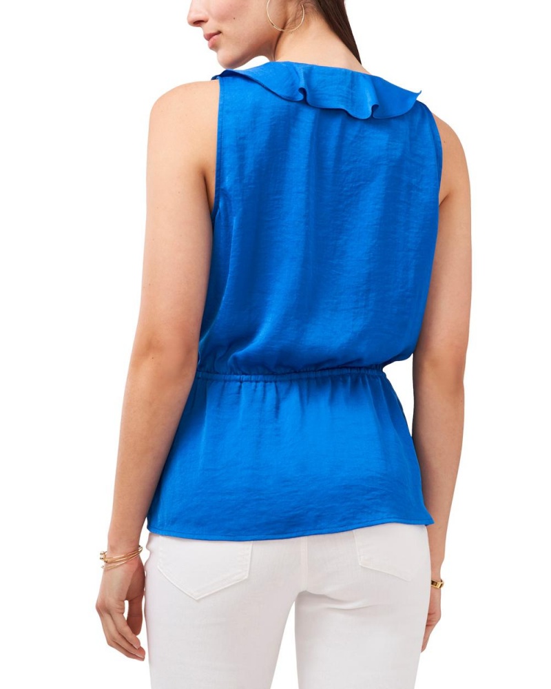 Tops Vince Camuto Ruffle-Trimmed Peplum Mujer Azules | 851-CEXUML