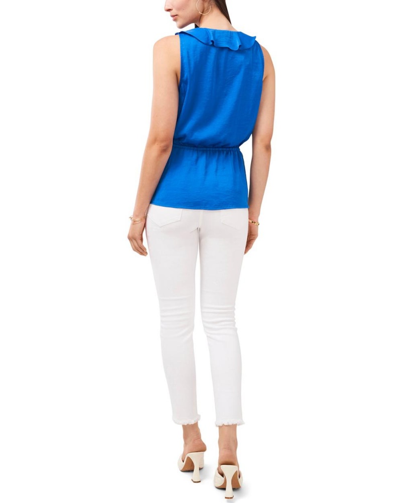 Tops Vince Camuto Ruffle-Trimmed Peplum Mujer Azules | 851-CEXUML