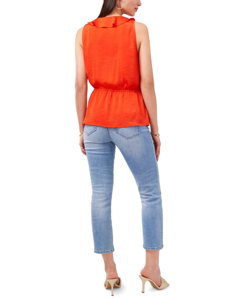 Tops Vince Camuto Ruffle-Trimmed Peplum Mujer Naranjas | 432-IZGESF