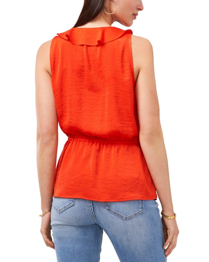 Tops Vince Camuto Ruffle-Trimmed Peplum Mujer Naranjas | 432-IZGESF