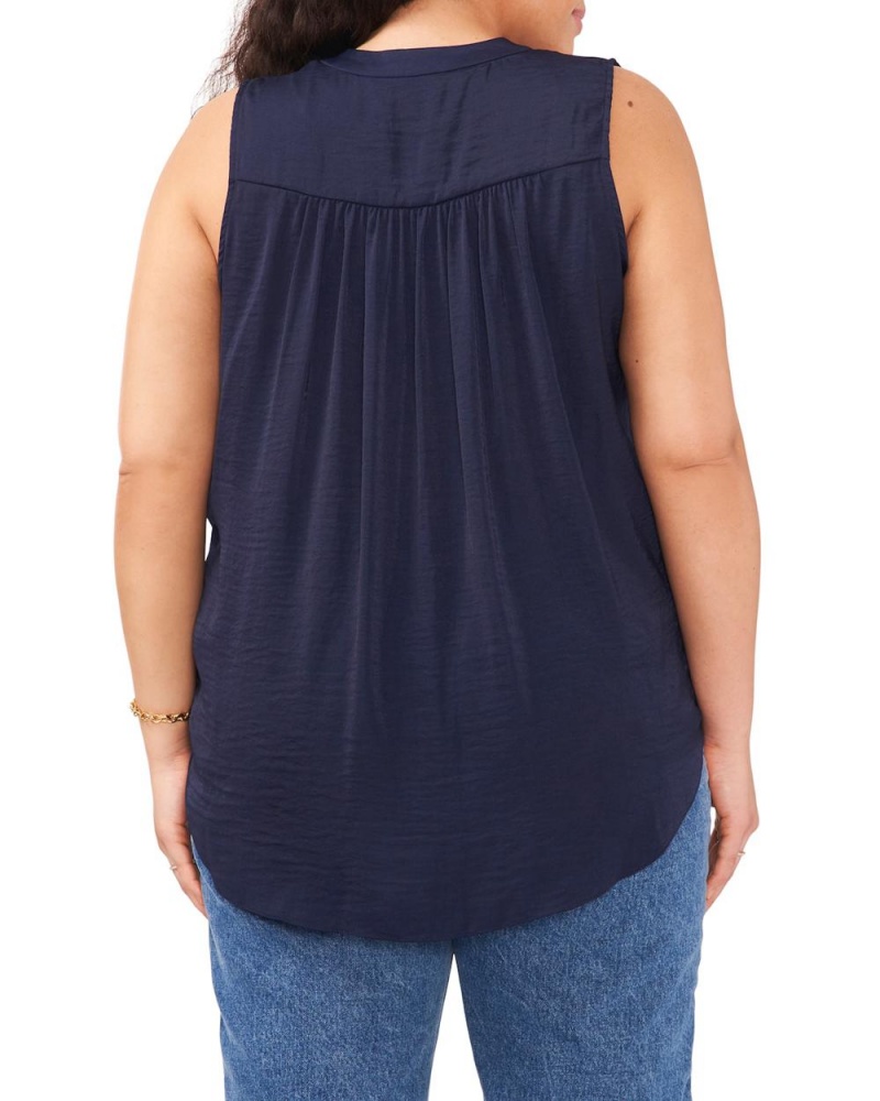 Tops Vince Camuto Sleeveless V-Neck (Plus Size) Mujer Azul Marino | 375-HTSBFL