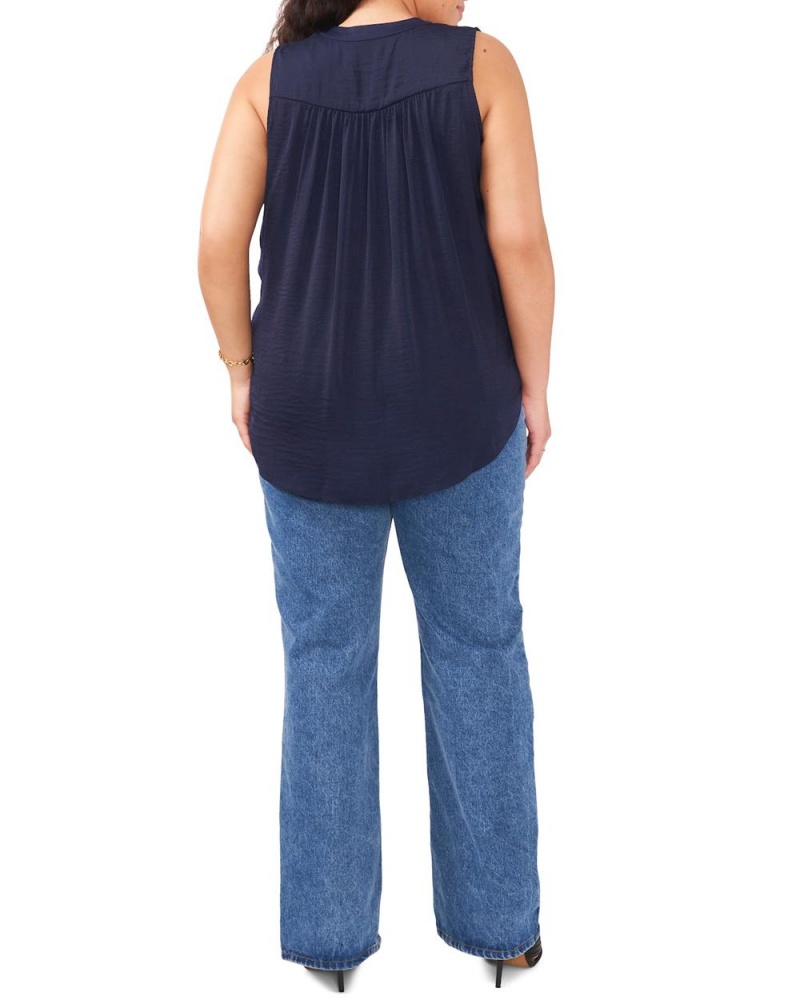 Tops Vince Camuto Sleeveless V-Neck (Plus Size) Mujer Azul Marino | 375-HTSBFL