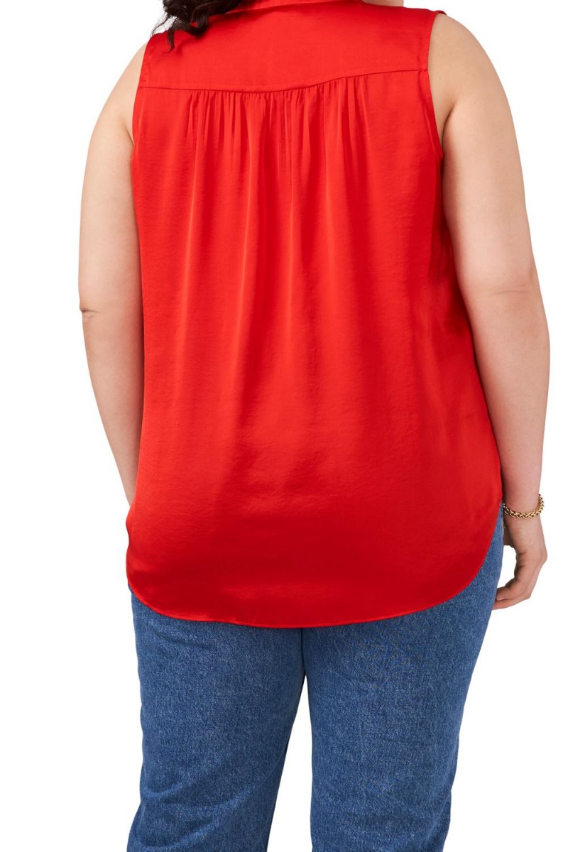 Tops Vince Camuto Sleeveless V-Neck (Plus Size) Mujer Rojas | 561-OKIWAX