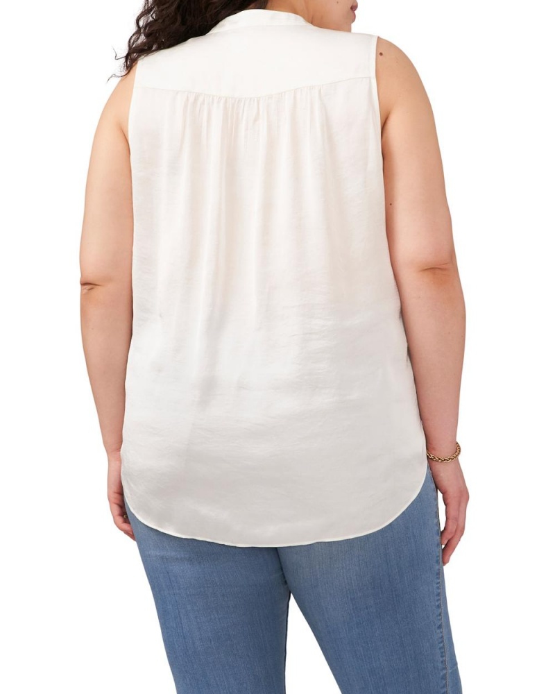 Tops Vince Camuto Sleeveless V-Neck (Plus Size) Mujer Blancas | 360-IYRMLK