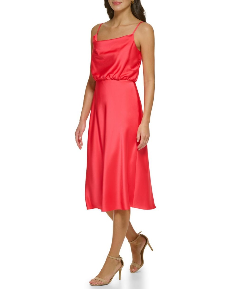 Vestido A Media Pierna Vince Camuto Cowl-Neck Mujer Rojas | 507-JVAKDW