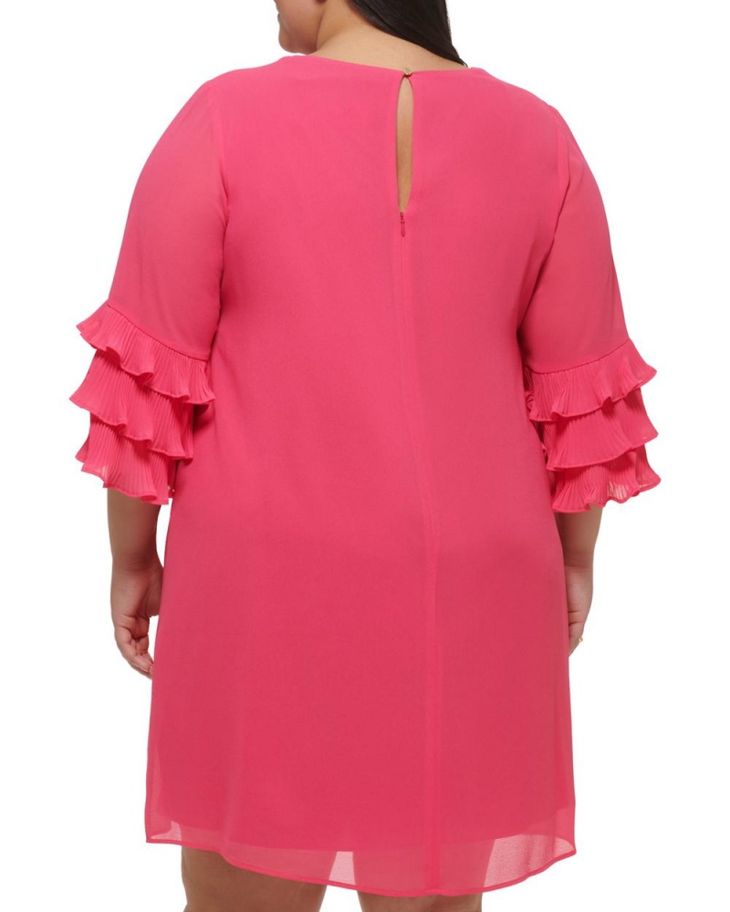 Vestido Largo Vince Camuto Chiffon Layered-Sleeve (Plus Size) Mujer Rosas | 075-GRSCEU