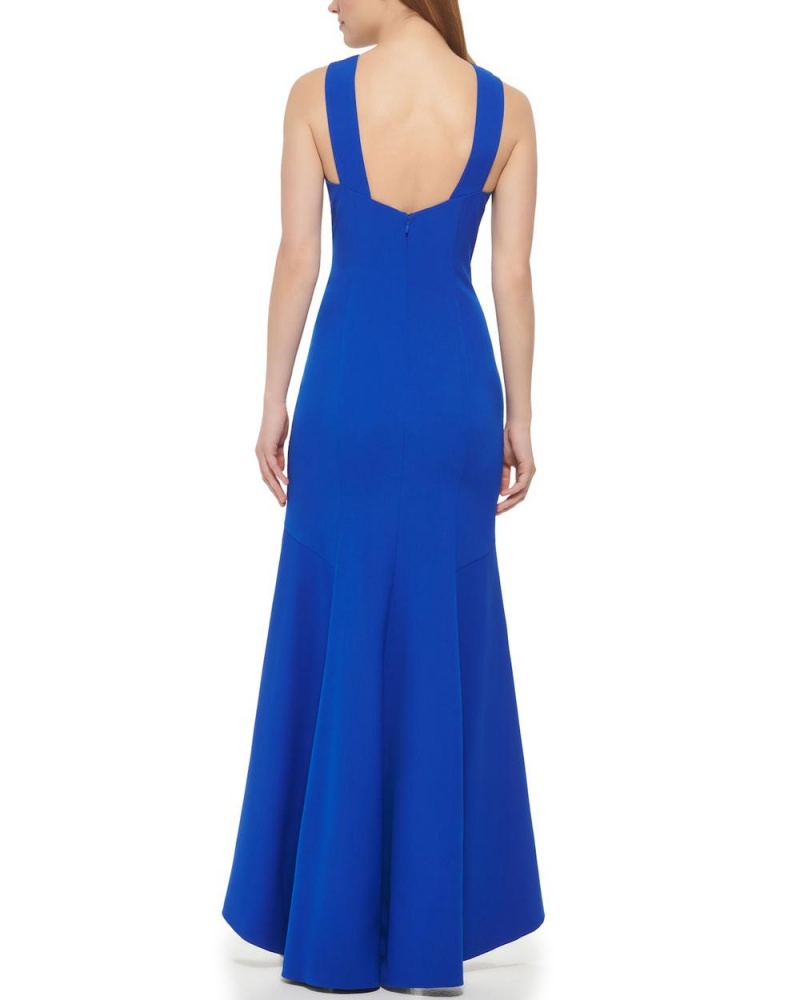 Vestido Largo Vince Camuto Fluted-Hem Gown Mujer Azules | 563-ECTDYX