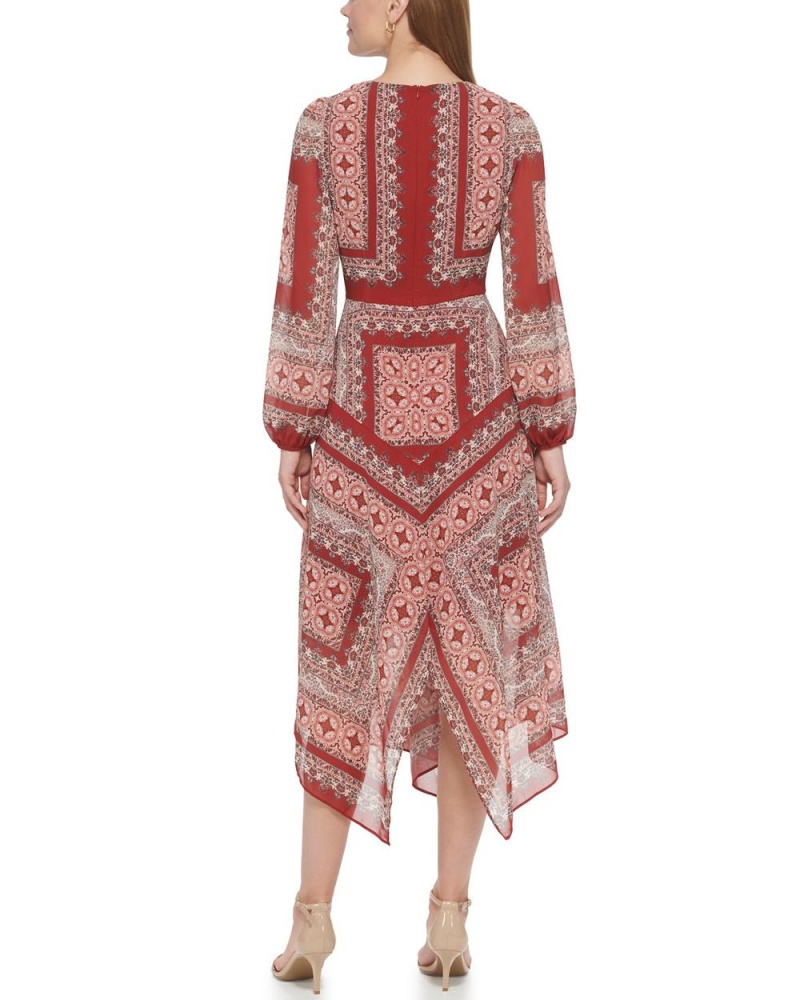 Vestido Largo Vince Camuto Medallion-Print Mujer Rojas | 178-PHTZEM