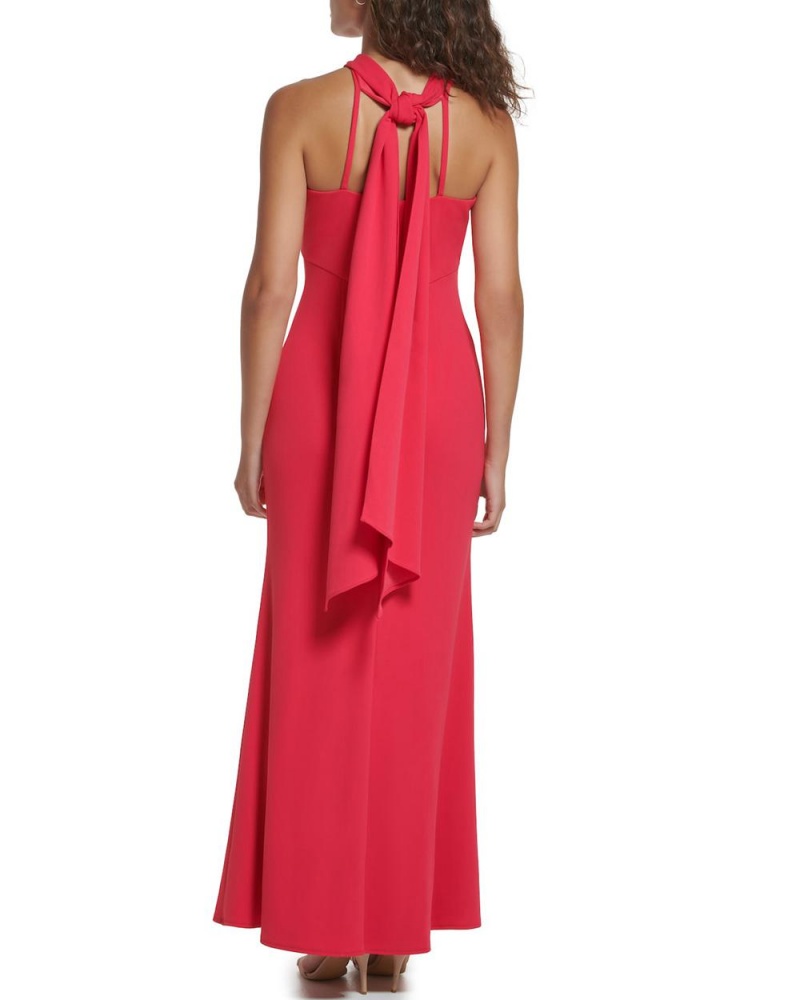 Vestido Largo Vince Camuto Scarf-Detail Halter Gown Mujer Negras | 263-CFXQYU