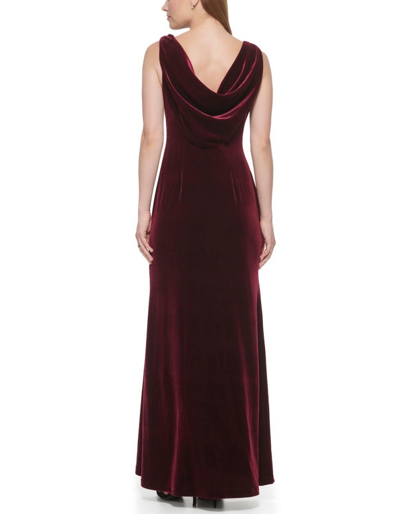 Vestido Largo Vince Camuto Velvet Cowl-Neck Gown Mujer Burdeos | 164-GWTXBQ