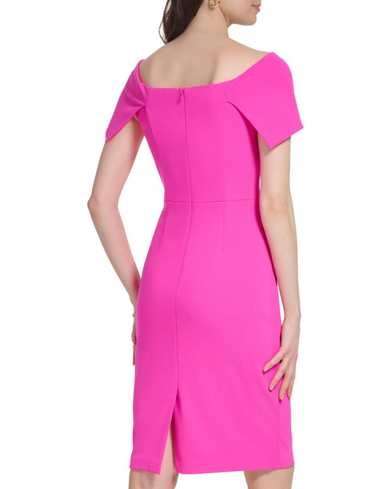 Vestido Vince Camuto Bow-Collar Sheath Mujer Fucsia Rosas | 317-WOCPJG