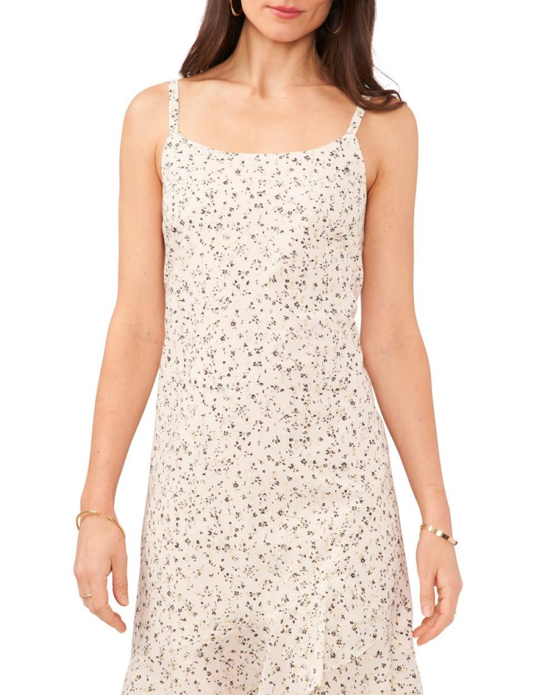 Vestido Vince Camuto Floral-Print Ruffled High-Low Mujer Blancas | 918-ZWBFUM