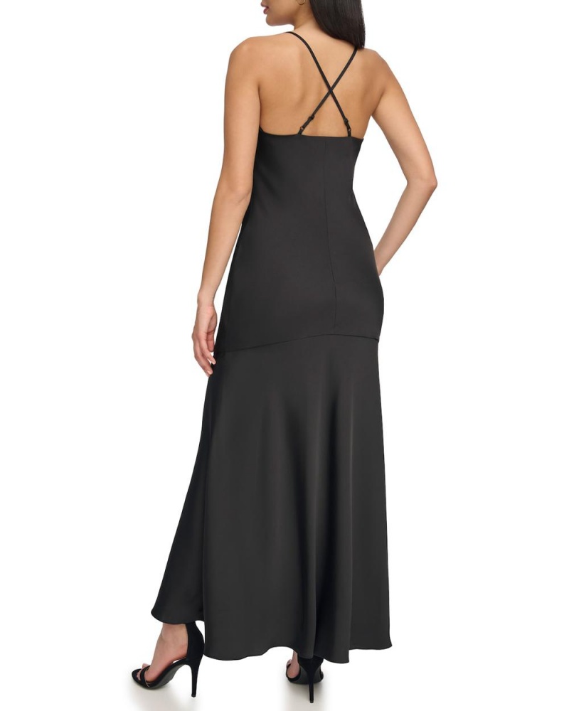 Vestido Vince Camuto V-Neck Maxi Slip Mujer Negras | 856-ZQPUDC