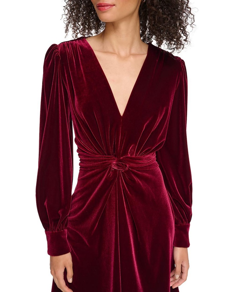 Vestido Vince Camuto Velvet Twist-Front Mujer Burdeos | 850-YULDJI