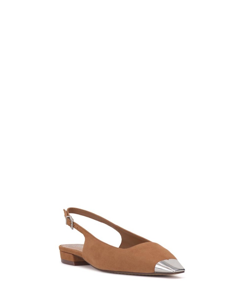 Zapatos Planos Vince Camuto Sellyn Slingback Mujer Plateadas | 843-GOMKCW